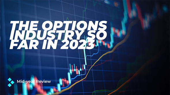 Chartwith text that says the options industry so far in 2023